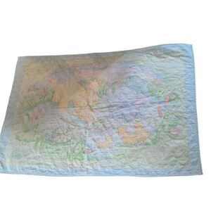 CATHY HECK Vintage 1990s Little Pond Quilted Baby Blanket Nursery Art